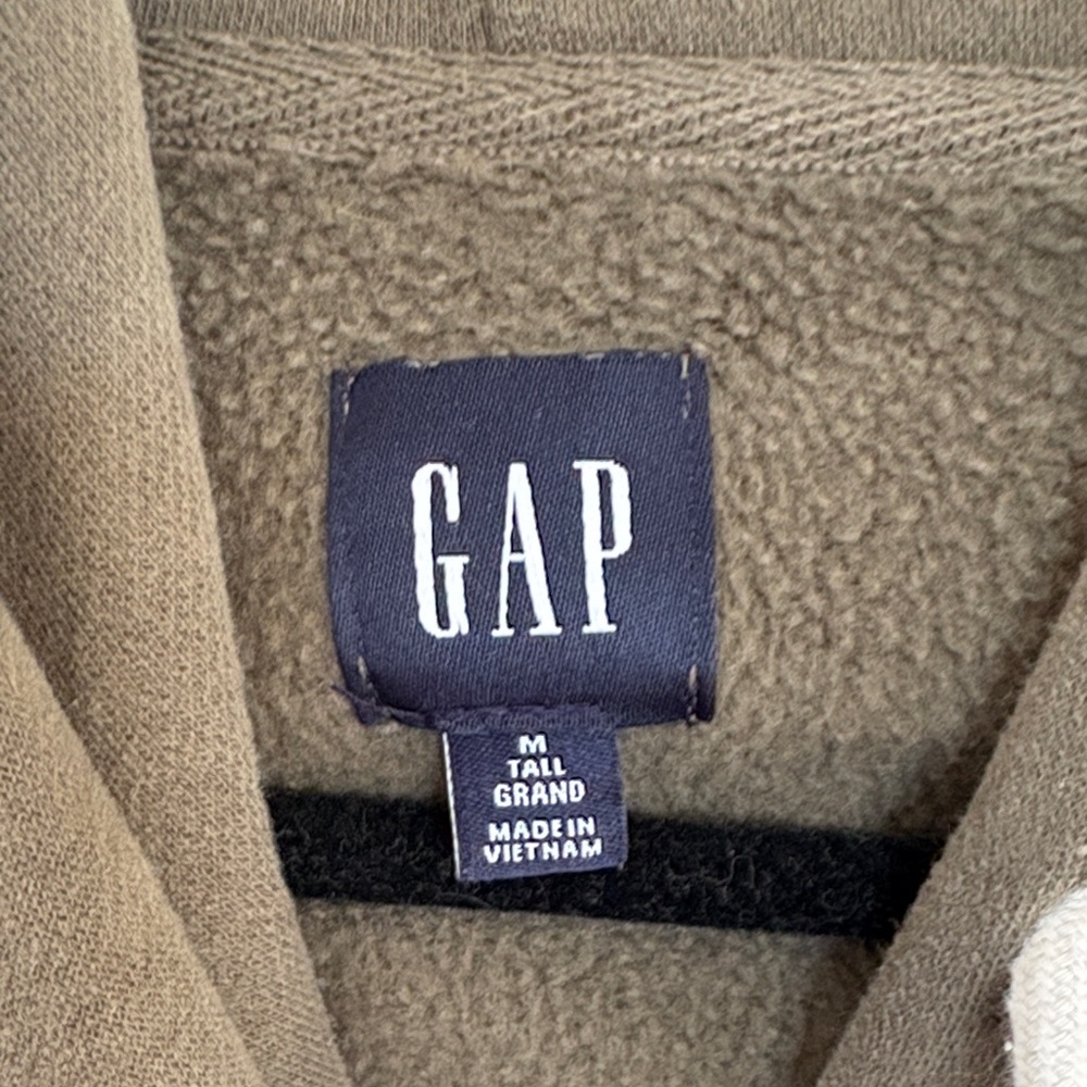 GAP Women's Olive Green Cropped Hoodie Sweater - Picture 3 of 3